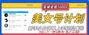 美女號計劃單日實操變現1000+，新手小白輕松賺錢百度網盤插圖
