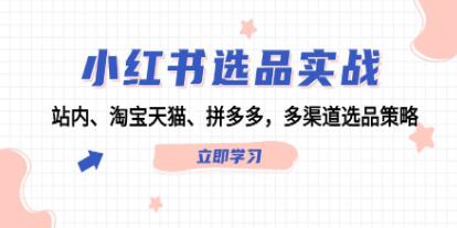 《小紅書選品實戰》站內、淘寶天貓、拼多多，多渠道選品策略插圖